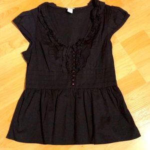 EUC Odille short sleeve top size 6 black